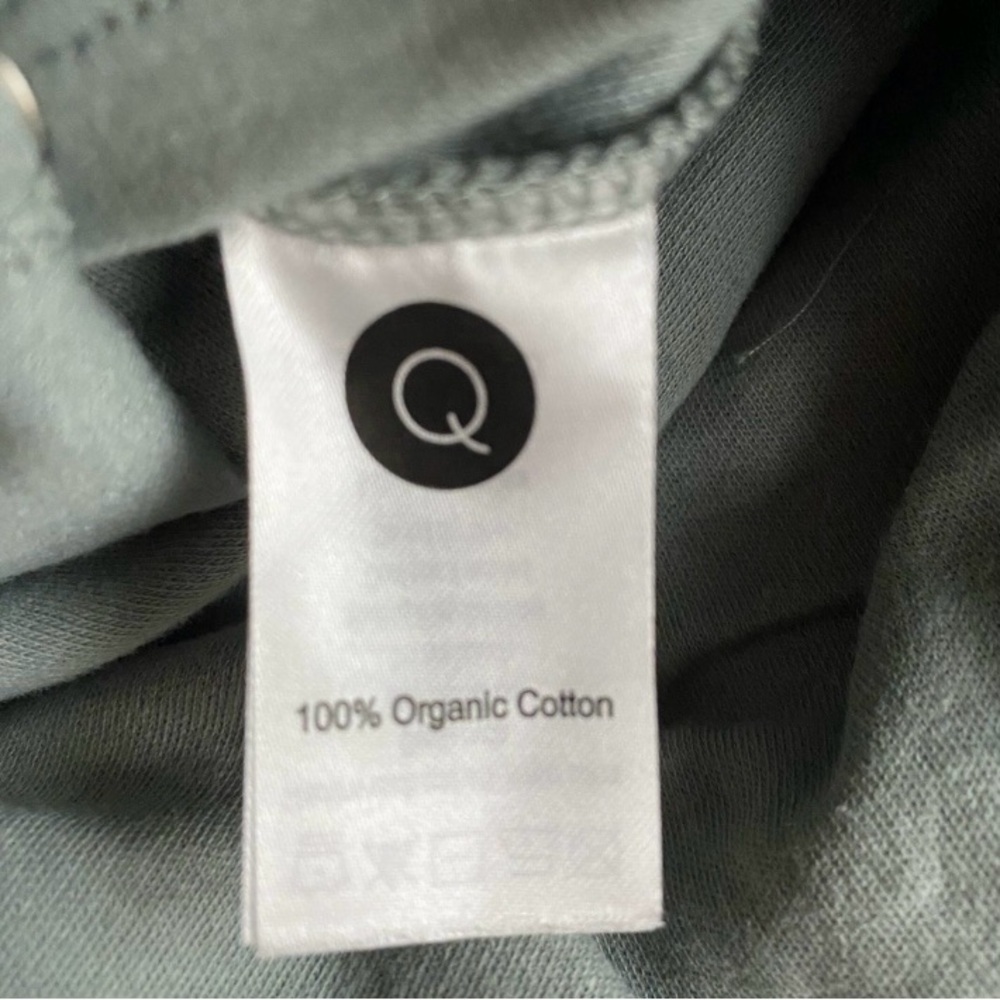 Quincy Mae Organic Cotton Romper, Sea (a Sage Green) Color, Snap Legs & Bottom - Picture 4 of 12